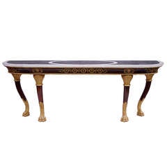 Large Empire Style Console in Mahogany and Gilt Parts