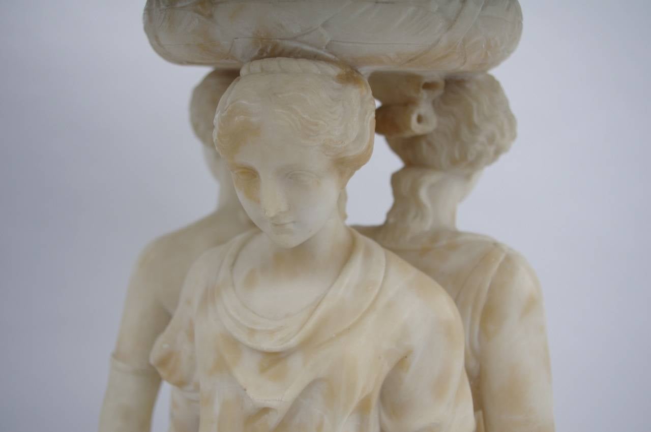 French Neoclassical Alabaster Gueridon 