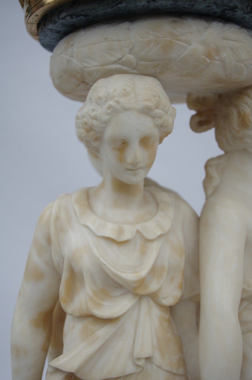 Late 19th Century Neoclassical Alabaster Gueridon 