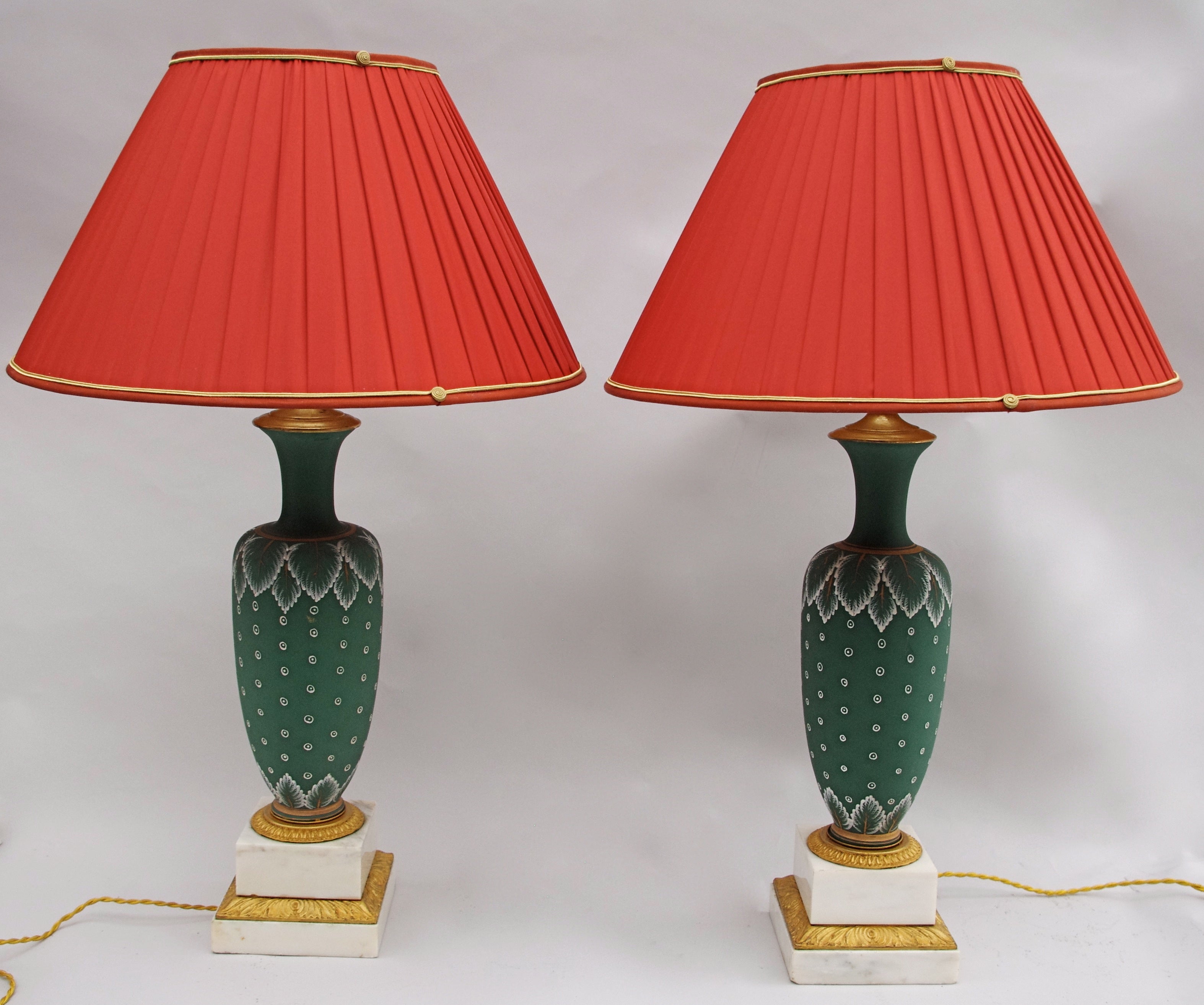 Pair Of 1920 Porcelain Lamps