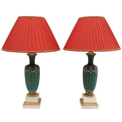 Pair Of 1920 Porcelain Lamps
