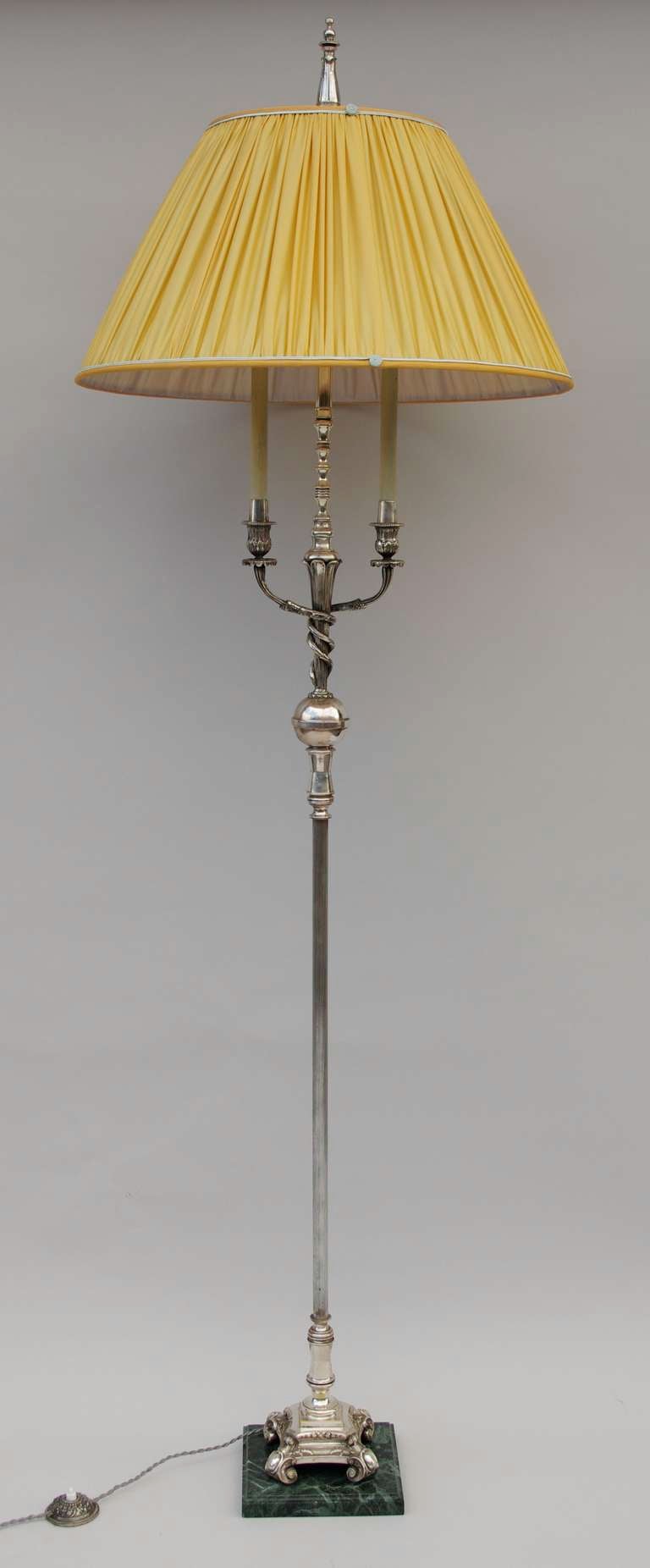 Maison Christofle silvered metal Floor Lamp from 1920