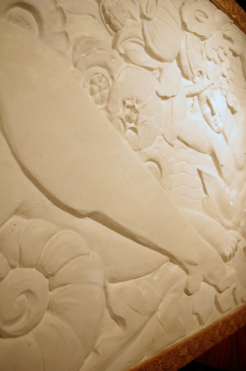 Large Art Deco Period, Bas Relief in Stucco, circa 1940