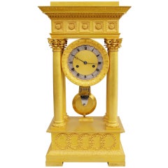 Stunning French Empire clock With Porticos Signed Comminges Palais Royal N°62