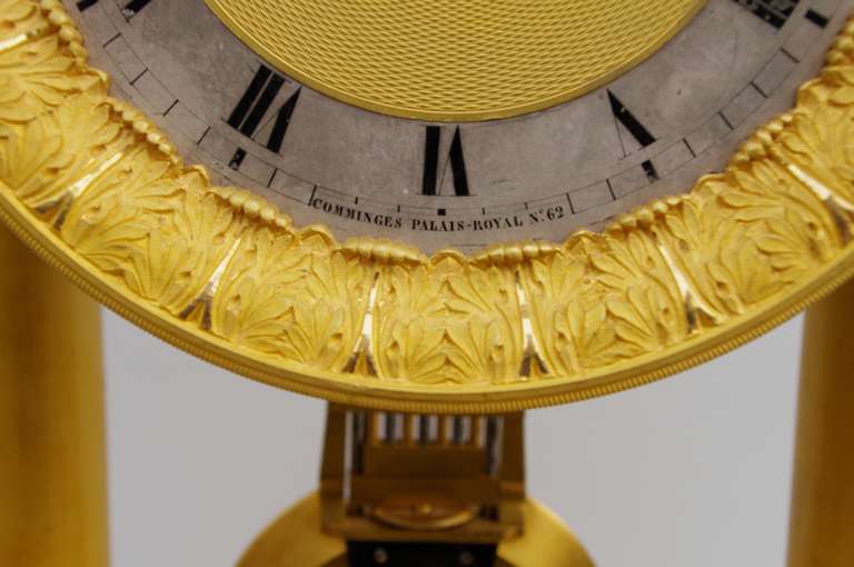 Stunning French Empire clock With Porticos Signed Comminges Palais Royal N°62 In Excellent Condition In Saint-Ouen, FR