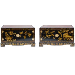 Vintage Pair of lacquered storage cabinets