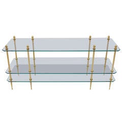 Coffee Table in Glass and Gilded Brass