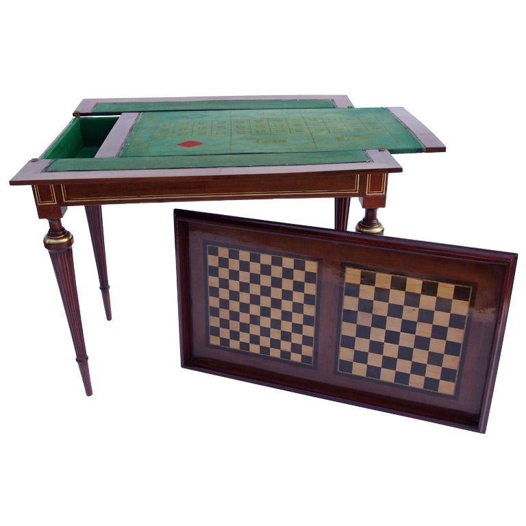 Louis XVI style mahogany Game Table, circa 1860