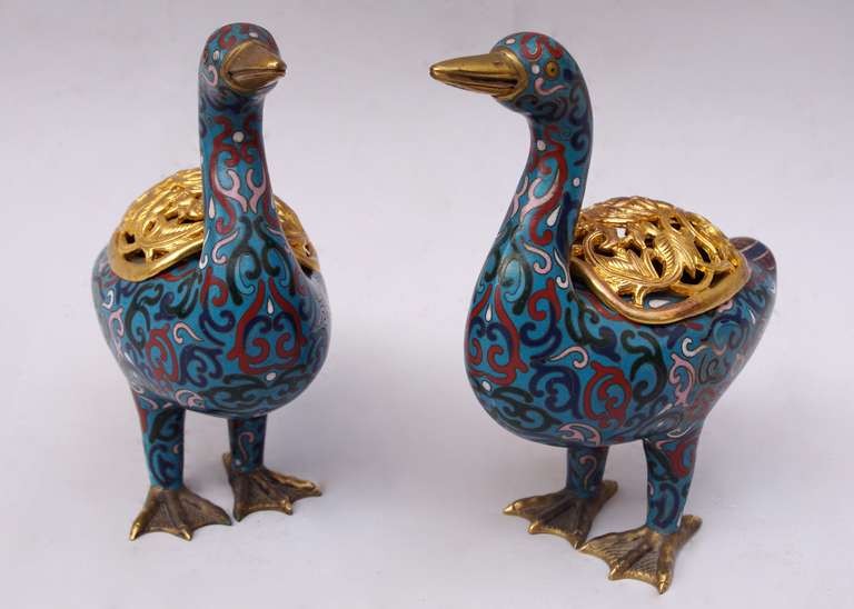 . Cloisonné enamel technique
. Gilded Bronze 
. Circa 1900
