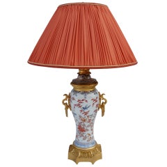 Large Imari Porcelain Lamp from the 19th Century