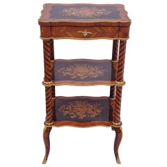 Petite table ou meuble-lavabo en bois marqueté de style Transition Circa 1800