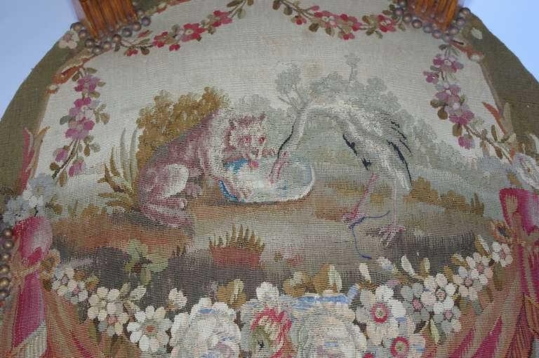 19th Century 7 pieces 19th c. Louis XVI period Aubusson tapestry living room set