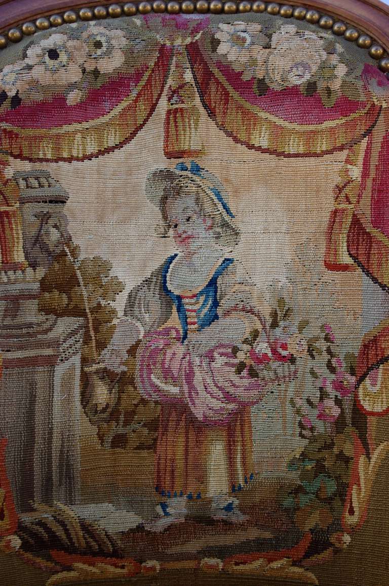 7 pieces 19th c. Louis XVI period Aubusson tapestry living room set 1