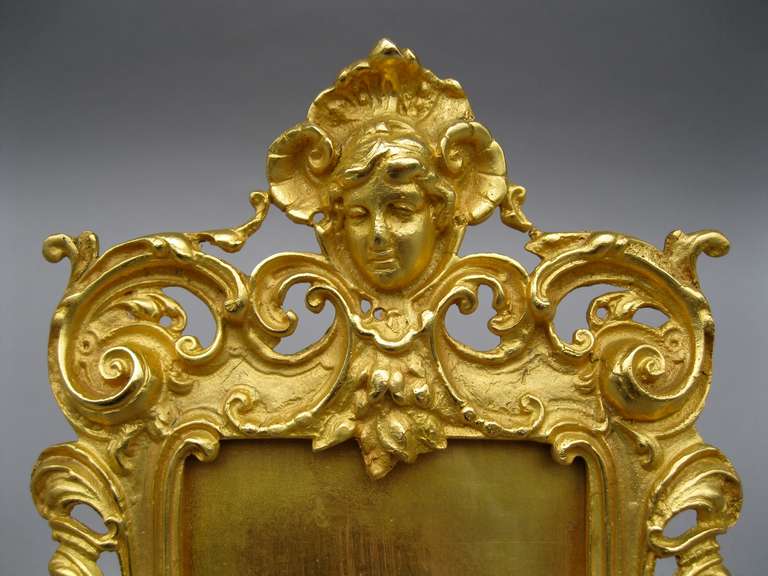 French 19th c. Two louis XV style gilded bronze photo frames