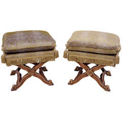 Pair of Stunning and Large Regency Style Stools