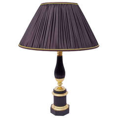 19th Century Empire Style Two Patina Column Lamp