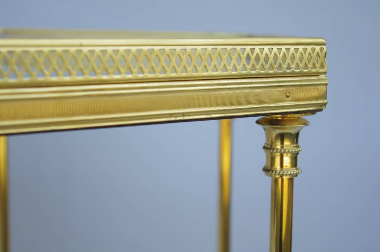 Louis XVI False Pair of Maison Charles Side Tables ( slight difference on the legs )