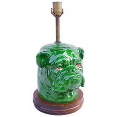 50's Green Dog Faience Head Lamp