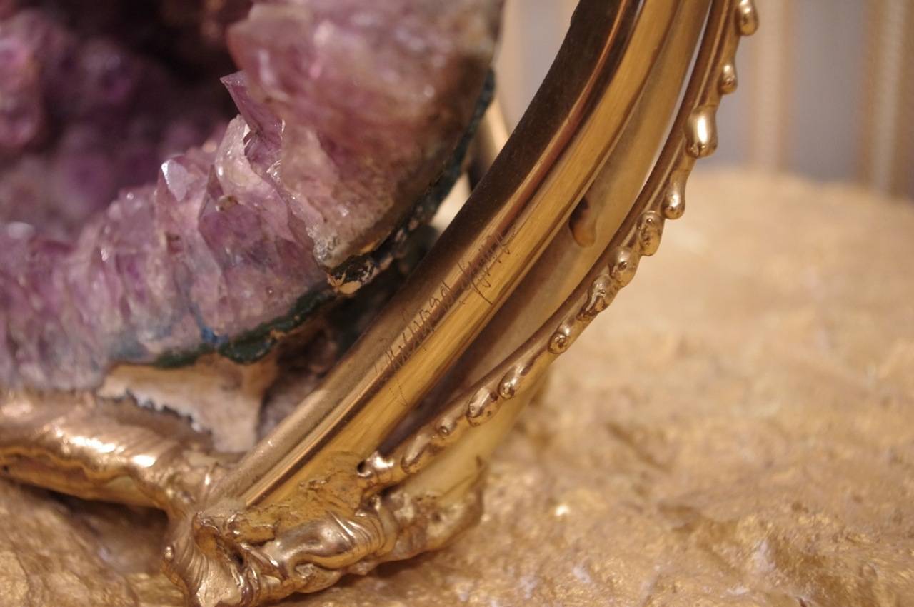 Sculpture, Amethyst and Gilt Brass Illuminated Eagle by Richard Faure, 1970 1