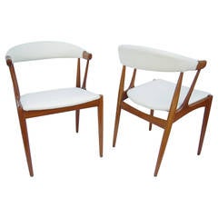 Pair of Scandinavian Armchairs with White Wool, circa 1960