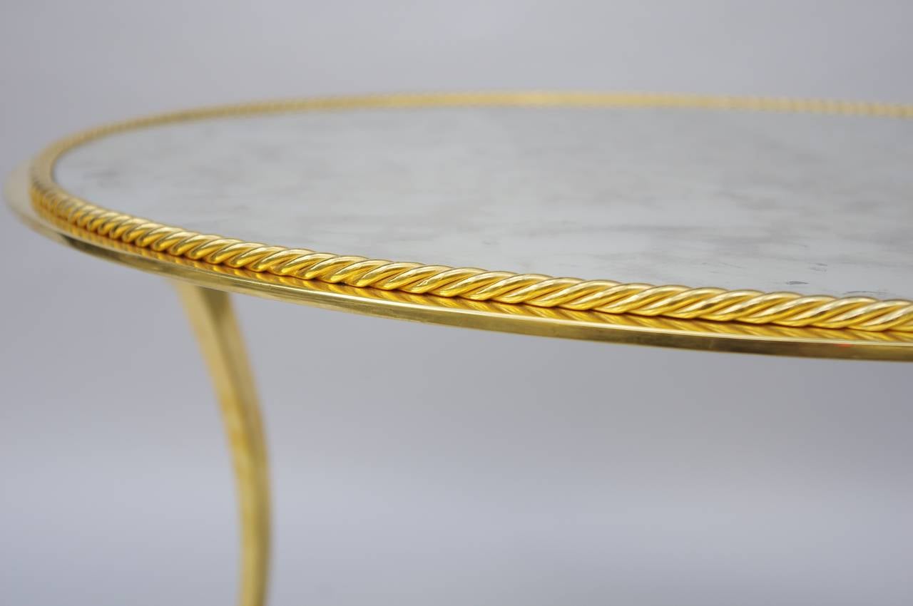 Neoclassical Round Coffee Table in Gilt Bronze, circa 1970 1