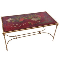 1950 Red Lacquered Coffee Table