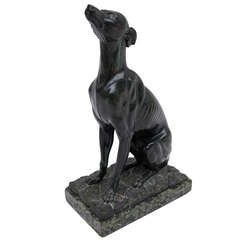 1850 Elegant Serpentine Dog Sculpture