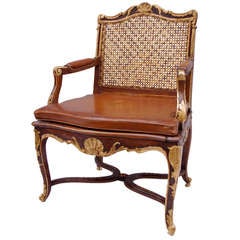 19th c. Regency armchair with gilded highlights