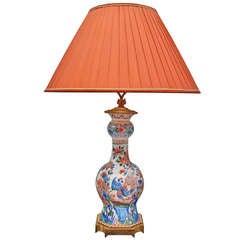 19th C. Delft Style Faience Lamp