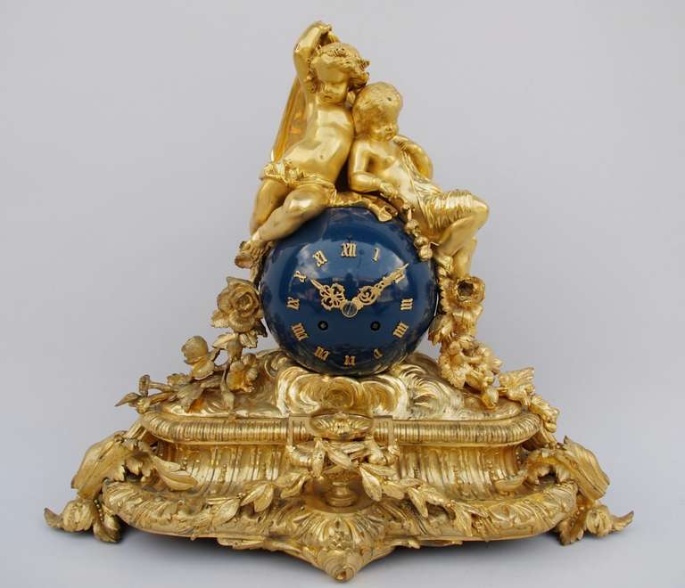 Gilded Bronze Napoleon Iii Clock