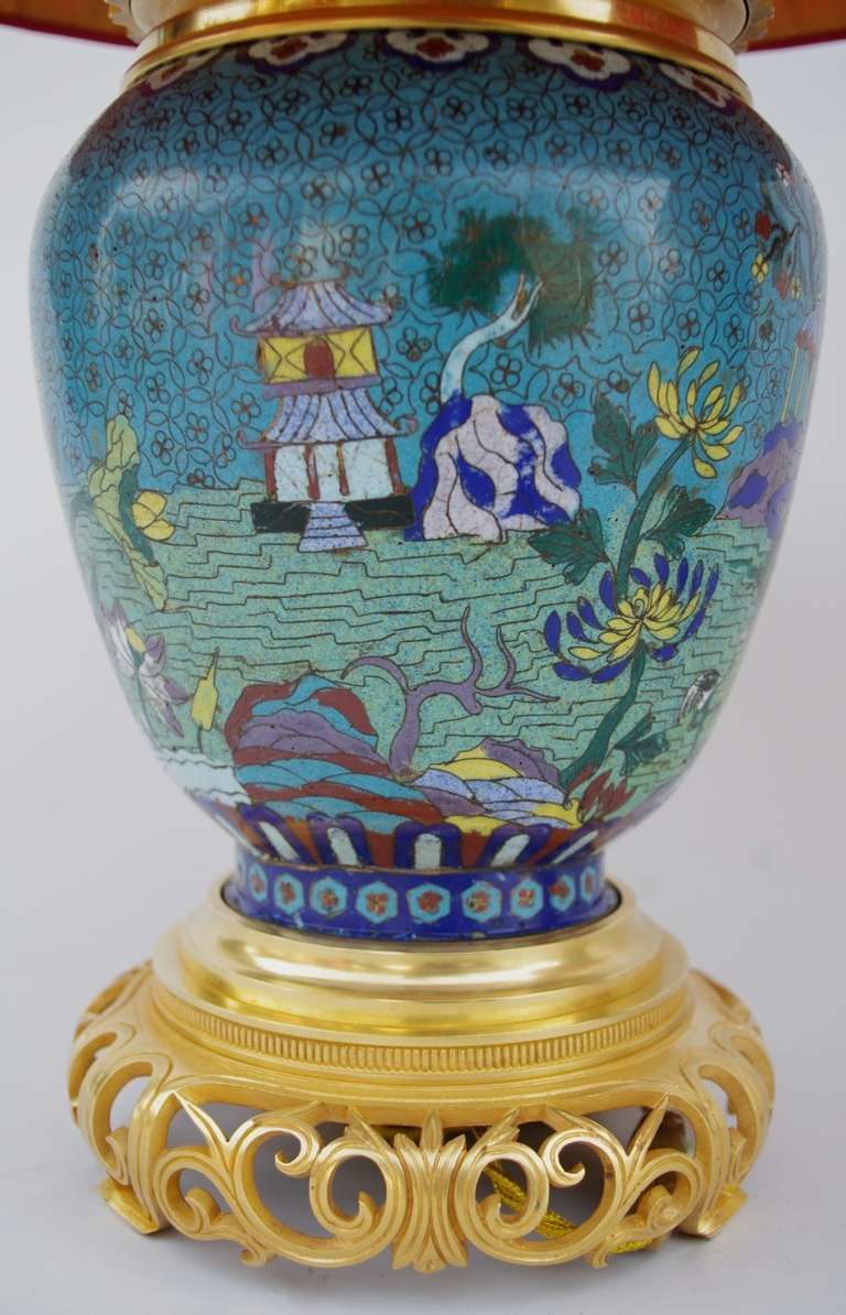 Pair Of 19th C Chinese Cloisonne Lamps At 1stdibs French Pair Of 19th C Chinese Cloisonne Lamps For