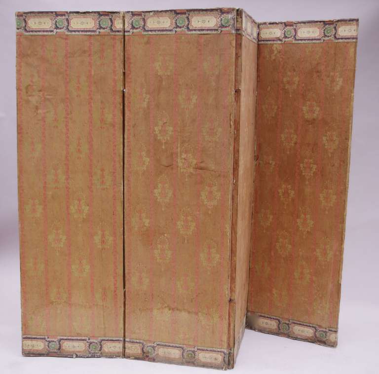 Circa 1900 Directoire style Painted Screen Divider with grotesque painted 5