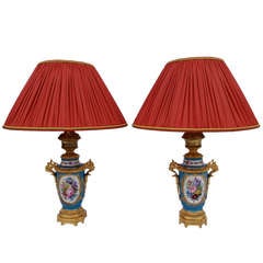 Pair Of 19th C. Sevres Porcelain Lamps