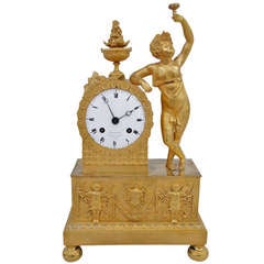 1810 Empire Small Clock In Gilded Bronze