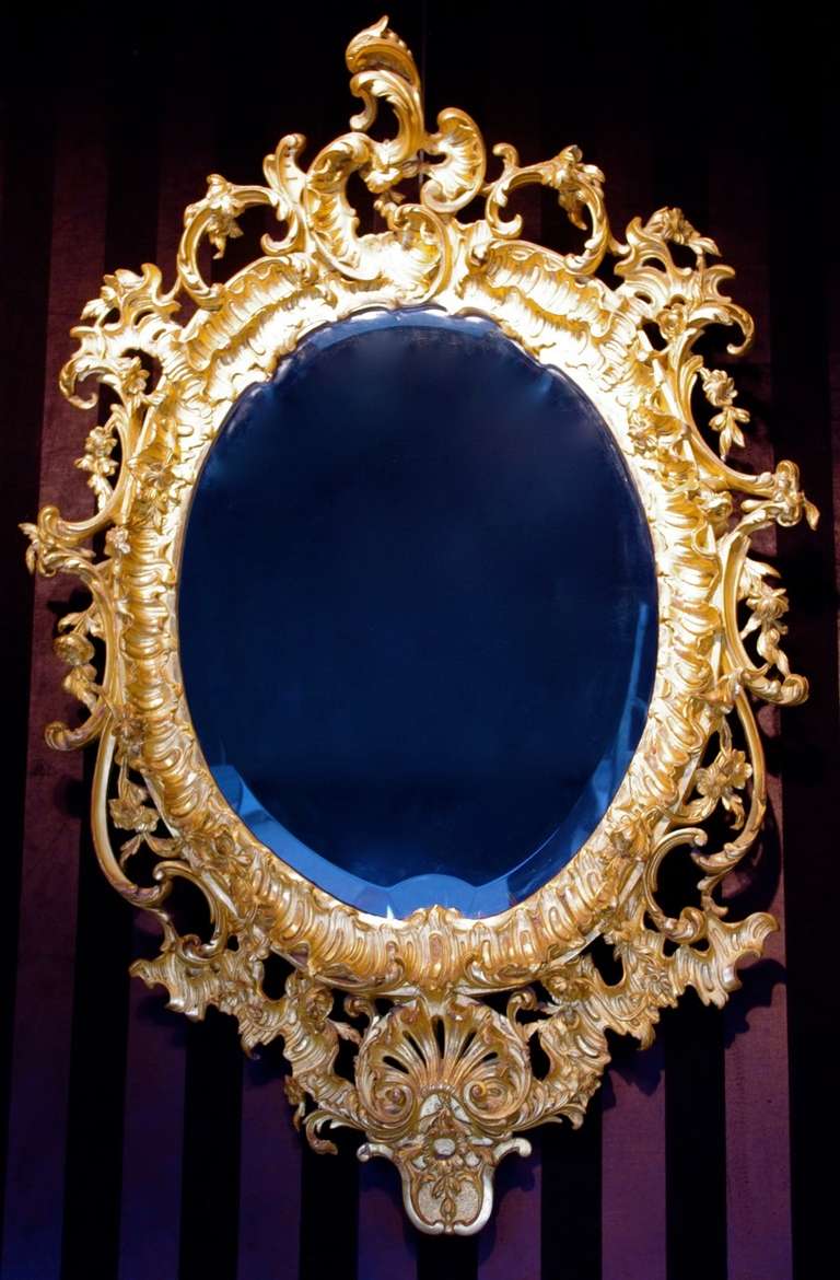 1880 Rococo Mirror in stucco For Sale at 1stdibs