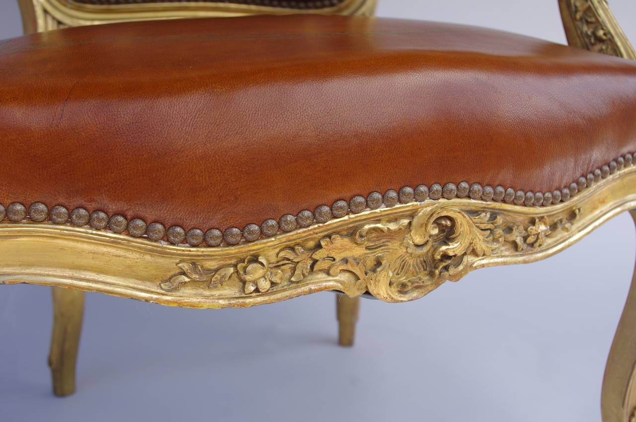 Louis XV Cabriolet Style Armchair from the 19th Century In Excellent Condition In Saint-Ouen, FR
