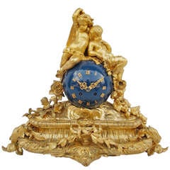 Gilded Bronze Napoleon Iii Clock