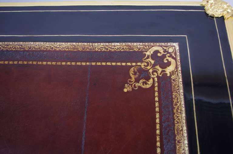 19th Century Louis XV Style Black Lacquer Desk 4