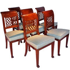 18th c. Set of six Directoire style chairs in mahogany