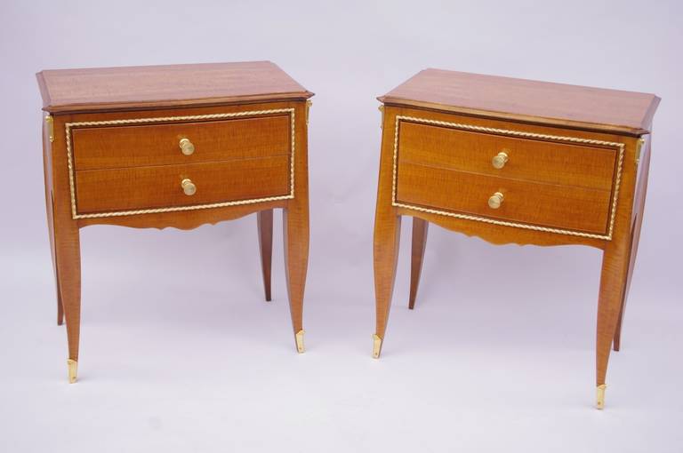 Pair of Maison Rinck Bedside Tables from the Art Deco Period