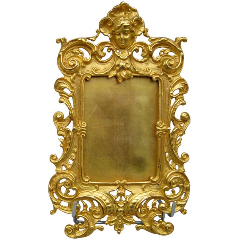 19th c. Two louis XV style gilded bronze photo frames For Sale at 1stdibs