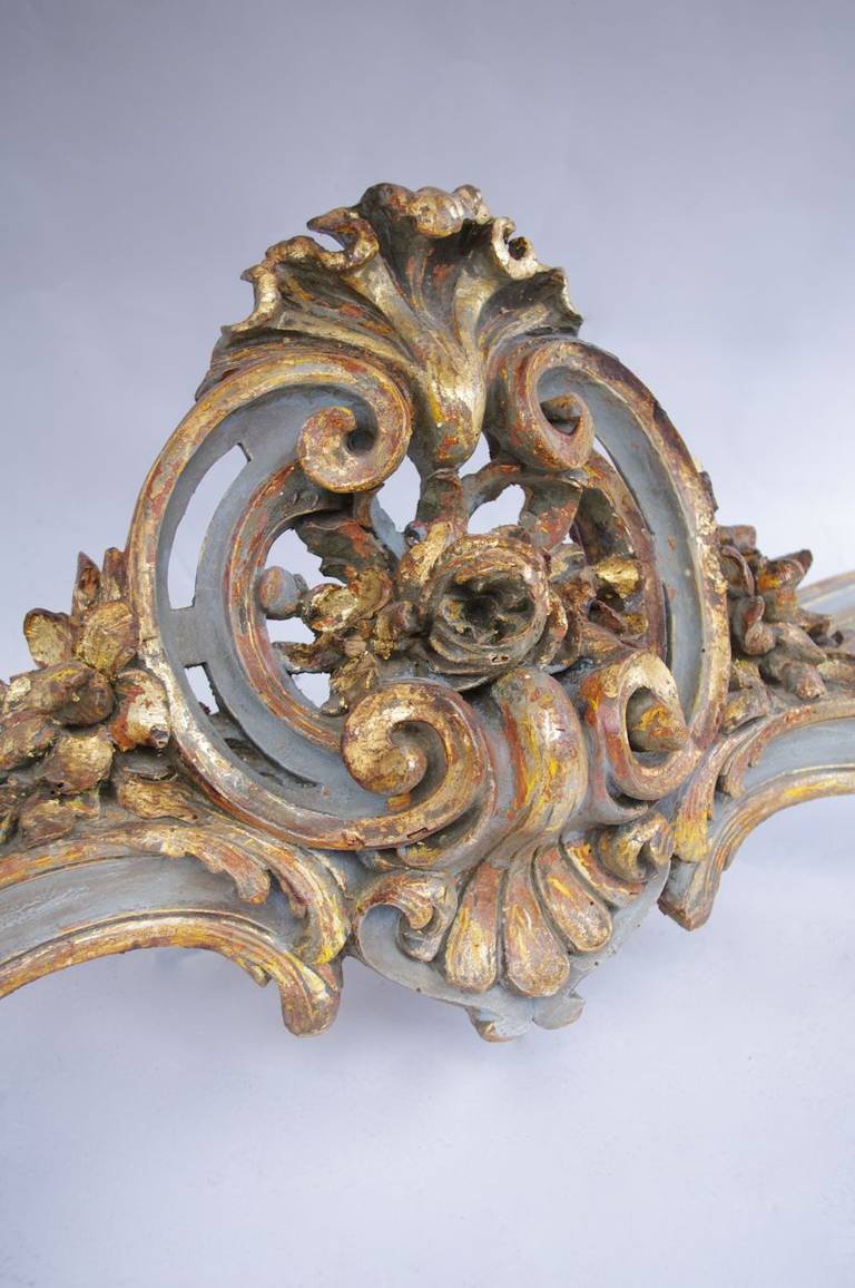Louis XV Style Console in Sculpted, Openwork and Lacquered Wood, circa 1900 2