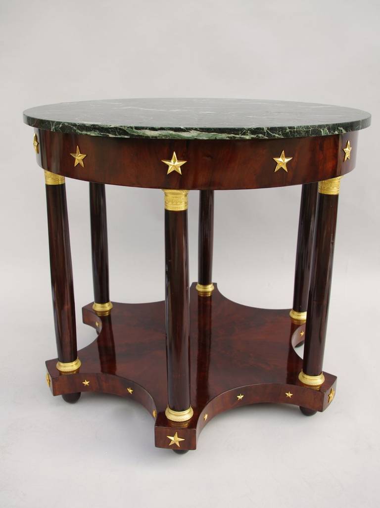 Large Empire Style Gueridon in Mahogany, Standing on Six Feet