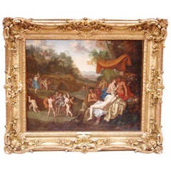 Dutch oil On Canvas, "Bacchus and Ariadne Feast" David Vertangen 1640