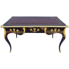 19th Century Louis XV Style Black Lacquer Desk