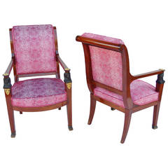 Pair of Mahogany Armchairs, Directoir Period