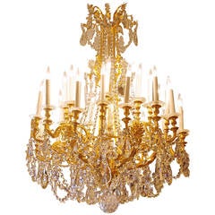 Large Regence Style Baccarat Chandelier in Crystal from 1900