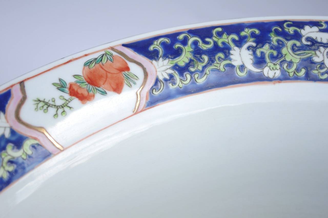 Chinoiserie Pair of Chinese Green Family Porcelain Planters, 1910s-1920s