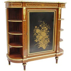 Louis XVI Style Cabinet with Japanese Black Lacquered Panel, circa 1880