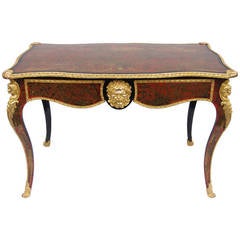 Louis XV Style Boulle Marquetry Desk with Two Drawers from 1860
